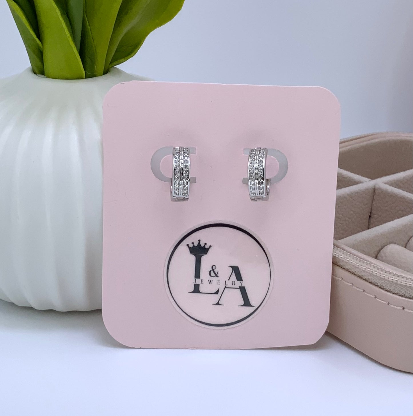 Andrea Hoop Earrings  With Zc Sterling Silver  925