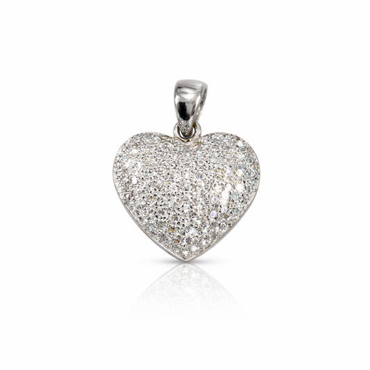 Heart Pendant CZ Sterling Silver 925