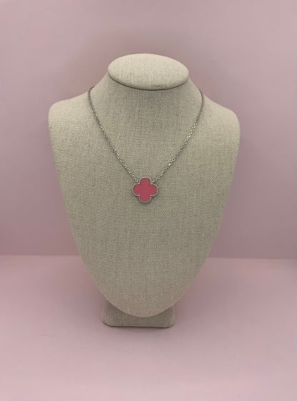 Clover Necklace Sterling Silver 925- Available in Different Colors