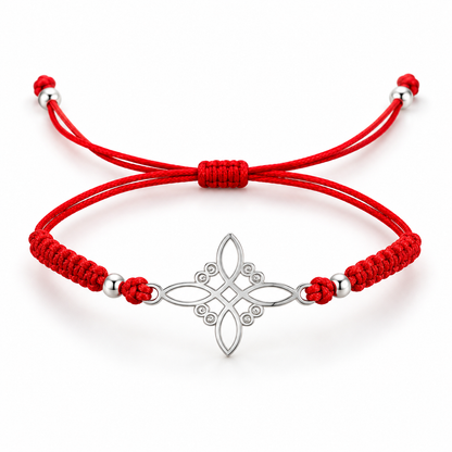 Witch’s Knot Red String Bracelet – Sterling Silver 925