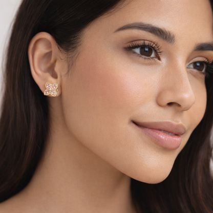 Peonía Clover Stud Earrings Sterling Silver 925