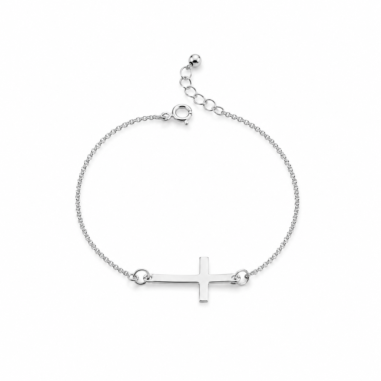 Cross l Bracelet Sterling Silver 925 - 7.5”