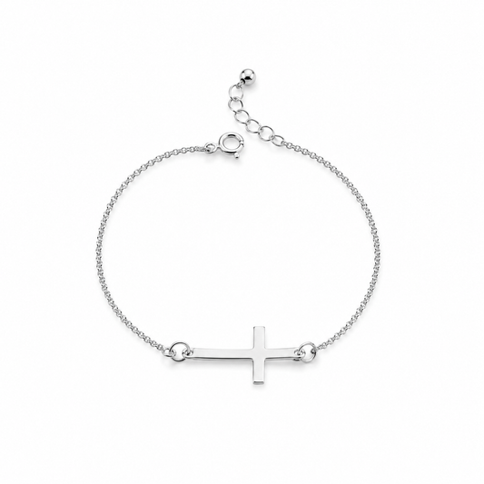 Cross l Bracelet Sterling Silver 925 - 7.5”
