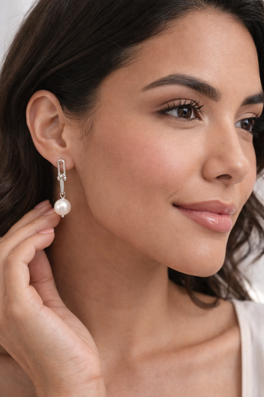 Milano Pearl Earring- Sterling Silver 925