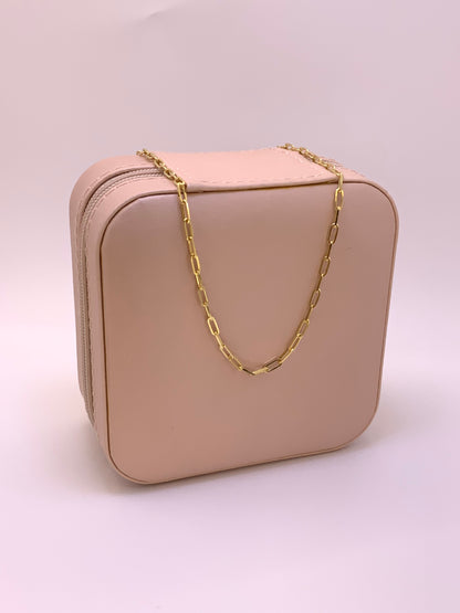 Paperclip Gold Chain Necklace Sterling Silver 925 18”