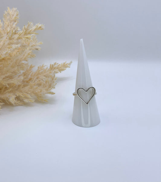 Silver heart ring