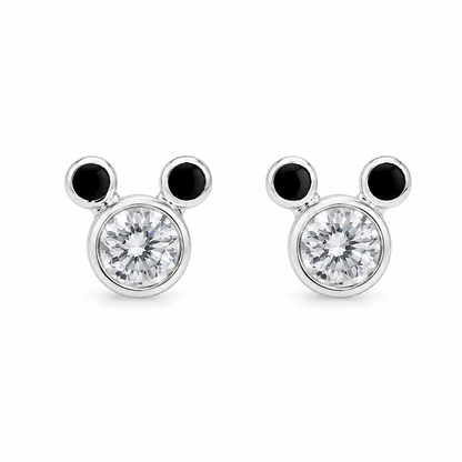 Princess Crystal Stud Earrings 925 Sterling Silver - 8mm