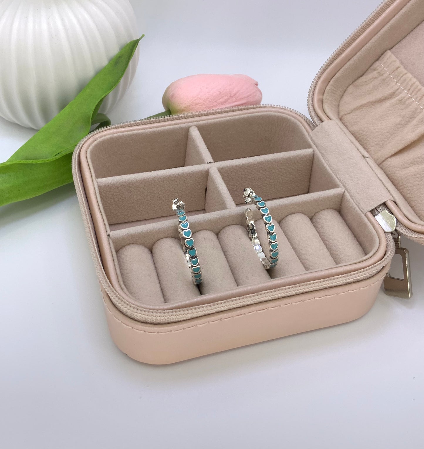 Heart Hoop Earrings Large - Sterling Silver 925