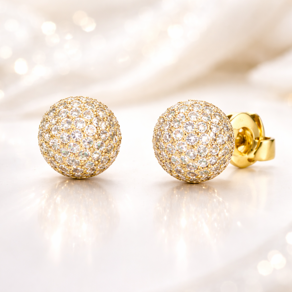 Bola de Fuego Stud Earring Sterling Silver 925 - 8mm