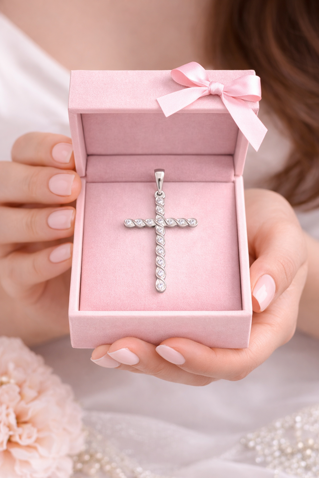 Faith Twist Cross 925 Sterling silver -1.7”