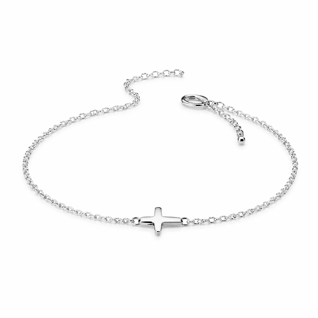 Cross Bracelet Sterling Silver 925 - up to 8”