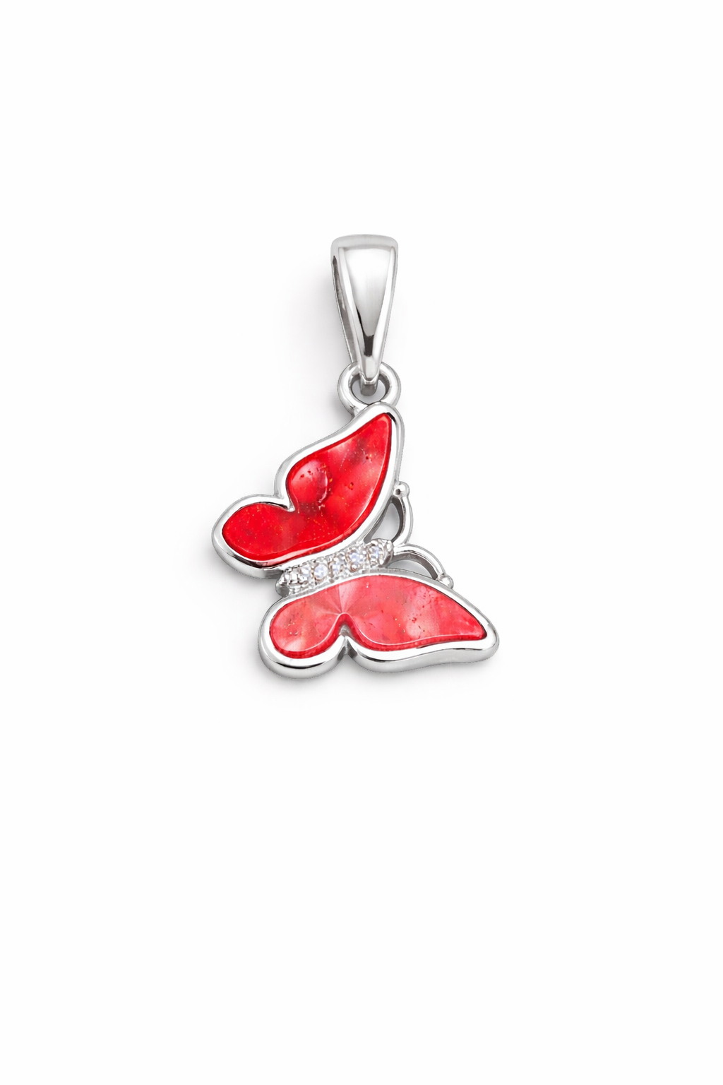 Butterfly Pendant 925 Sterling Silver Available in color Purple , Red