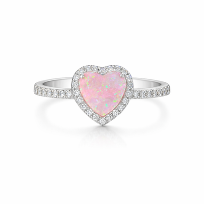Sweetheart Opal Ring 925 Sterling Silver