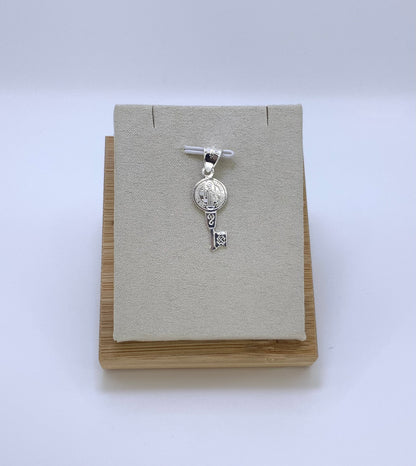 Saint Benedict Key Pendant - Sterling Silver 925