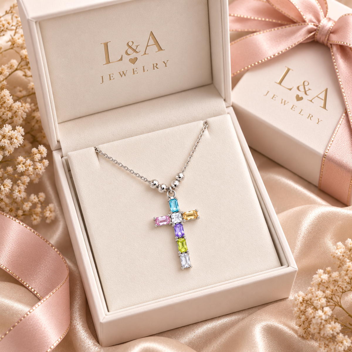 Faith & Sparkle  Cross Necklace 925 Sterling Silver -27mm -18mm