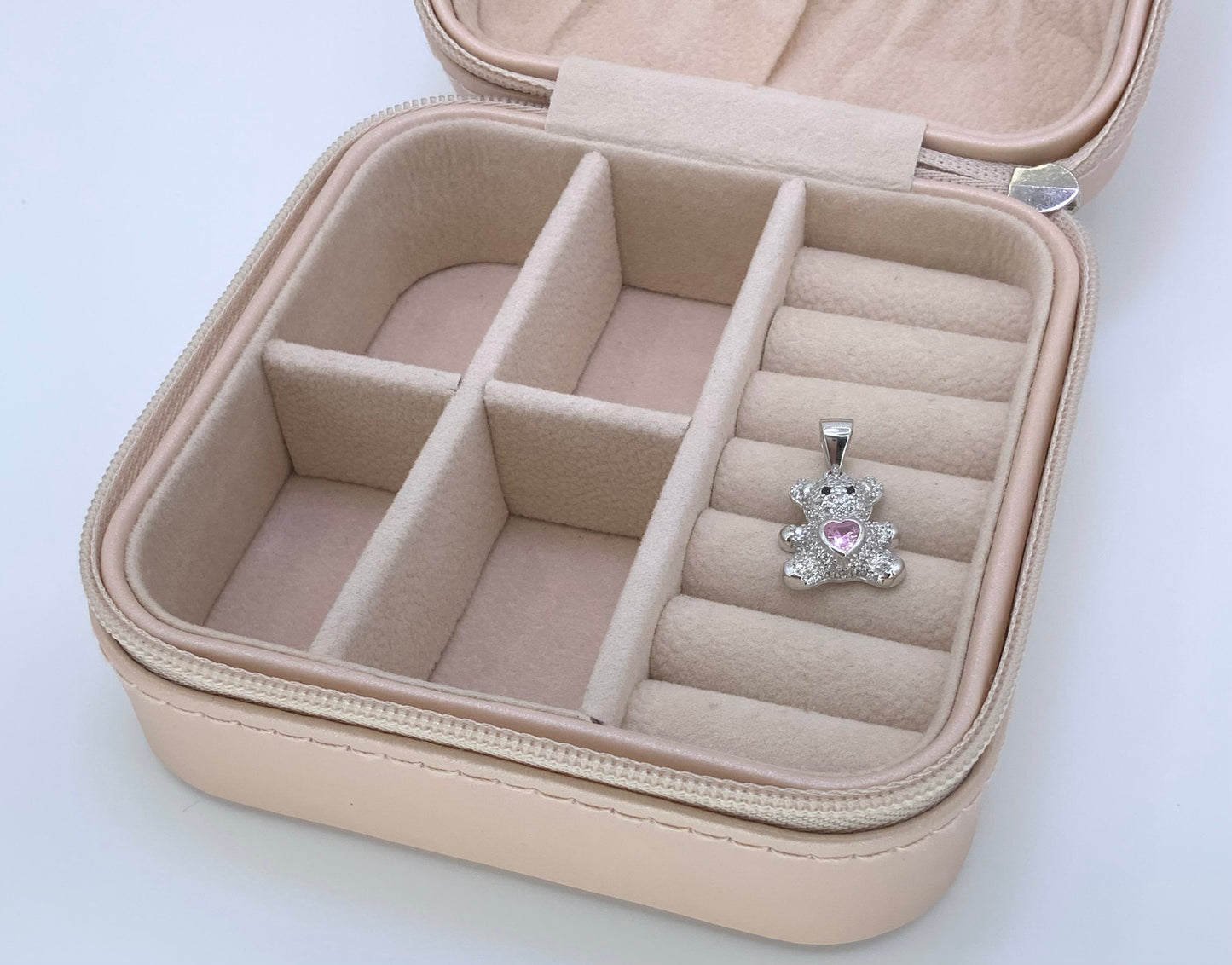 Bear  Pendant with Zc Sterling Silver 925 Available in Blue and Pink