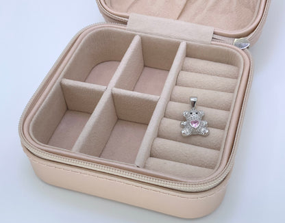 Bear  Pendant with Zc Sterling Silver 925 Available in Blue and Pink