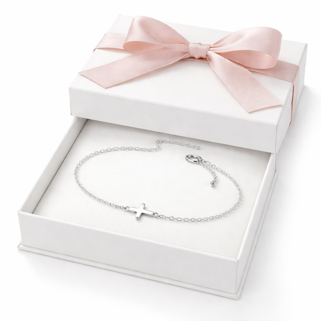 Cross Bracelet Sterling Silver 925 - up to 8”