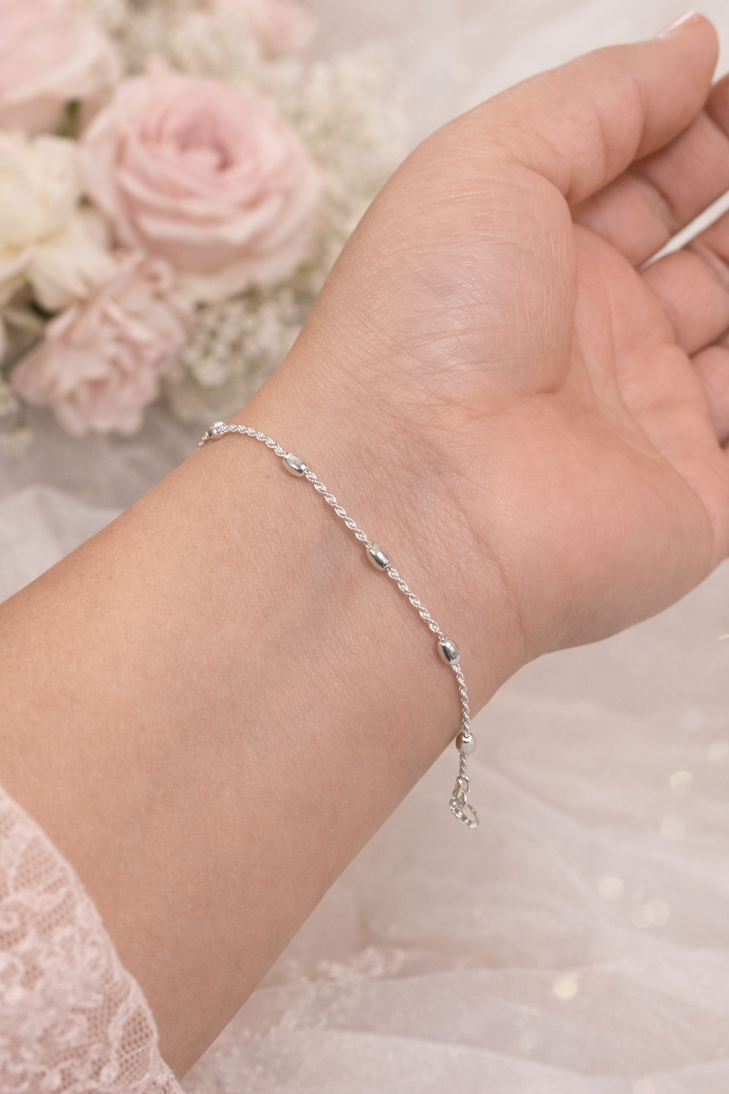 Silver Touch Bracelet Sterling Silver 925 7”
