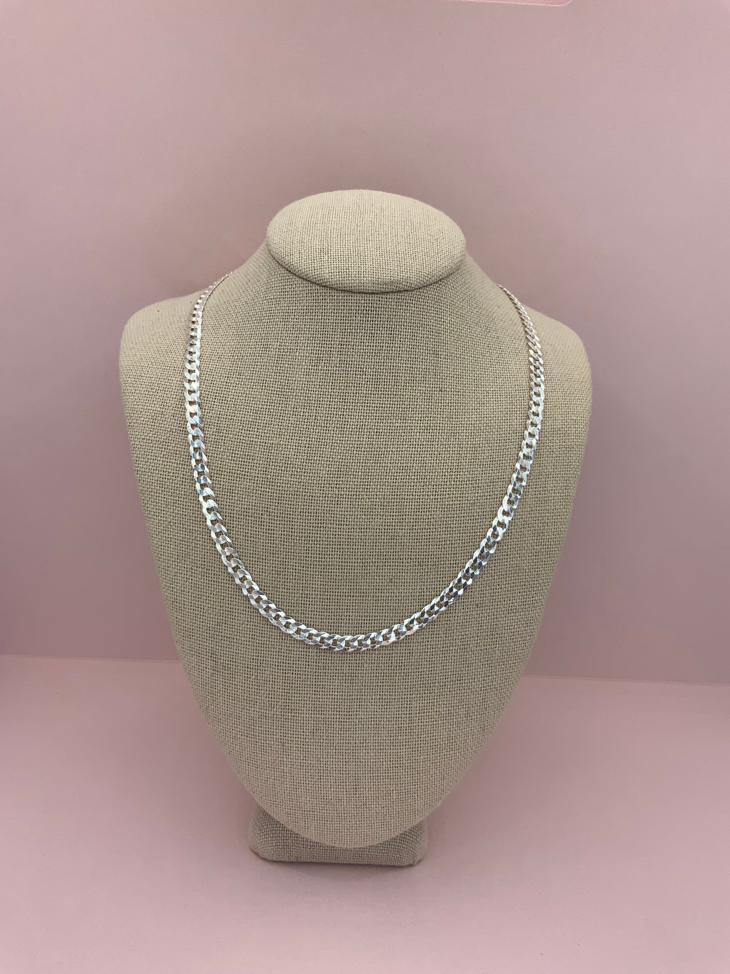 Cubana Chain Necklace Sterling Silver 925
