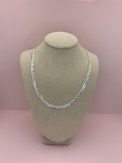 Cubana Chain Necklace Sterling Silver 925