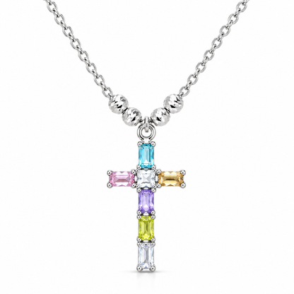 Faith & Sparkle  Cross Necklace 925 Sterling Silver -27mm -18mm