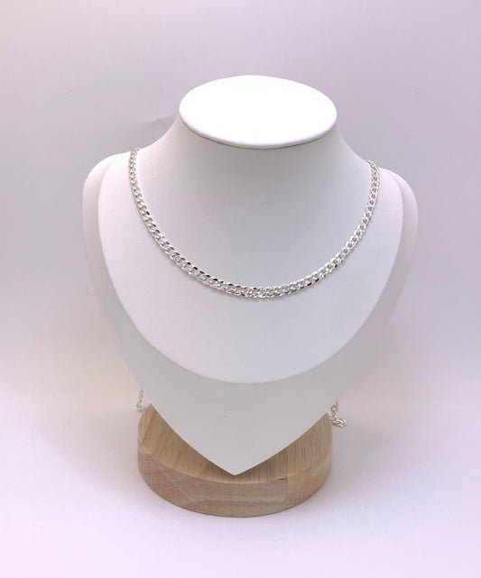 Cuban Chain Necklace 4mm Sterling Silver 925 - 24 inch