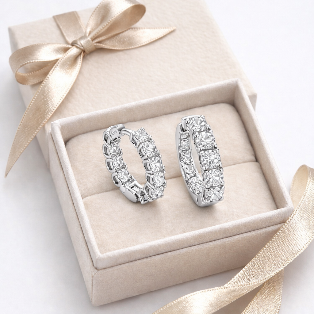 Vera Hoops Earrings Sterling Silver 925