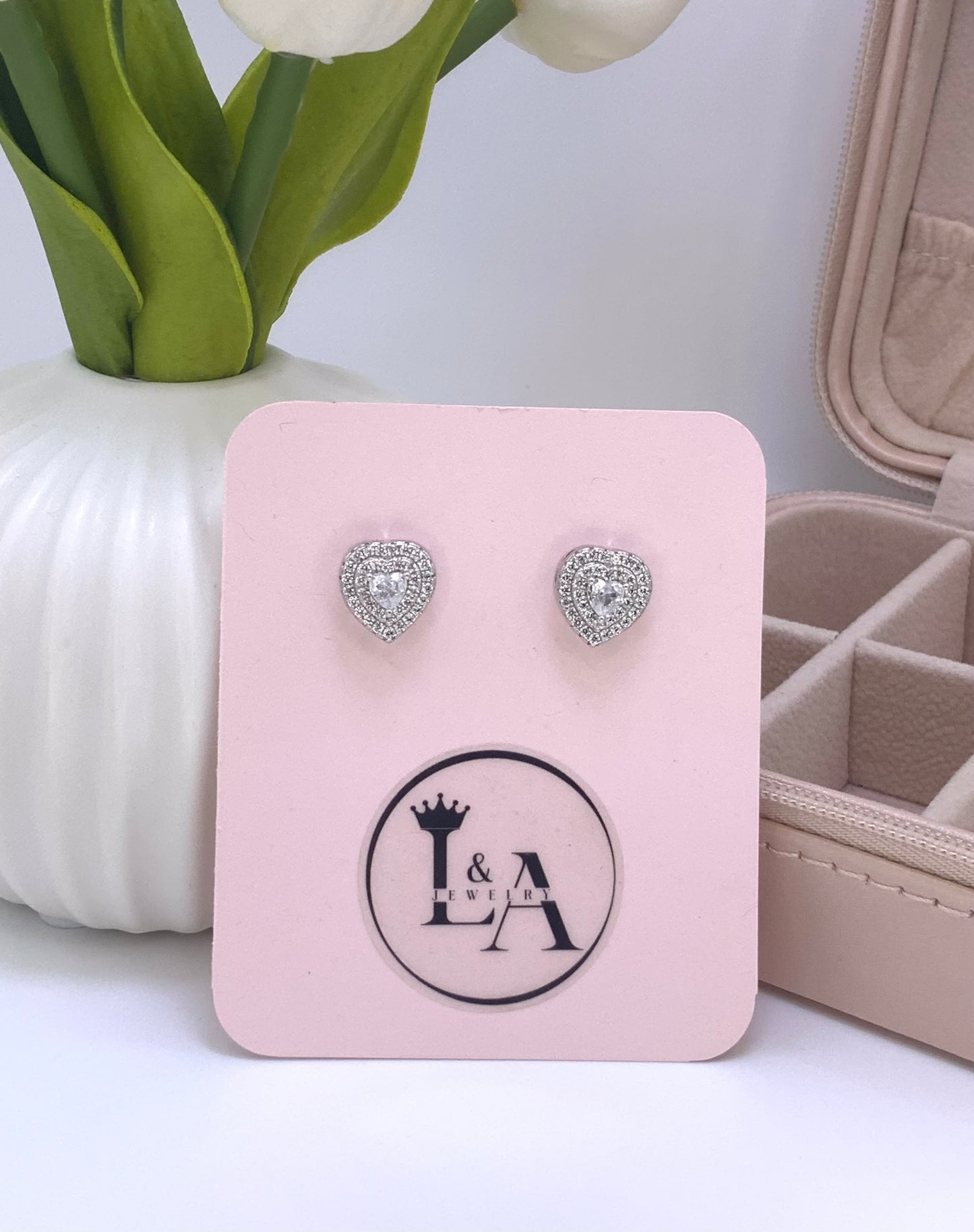 Hera Stud Earring Heart with Zc