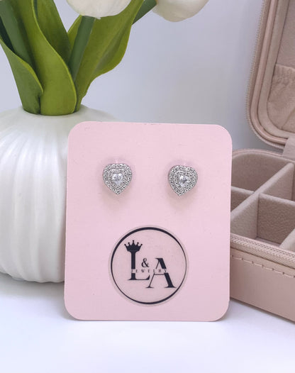 Hera Stud Earring Heart with Zc