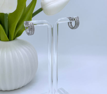 Andrea Hoop Earrings  With Zc Sterling Silver  925