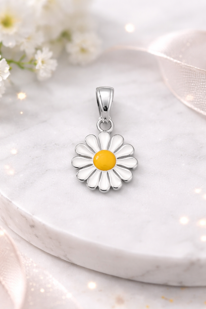 Daisy Pendant Sterling Silver 925-0.8”