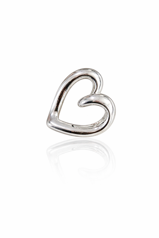 Organically Shaped Heart Pendant Sterling Silver 925