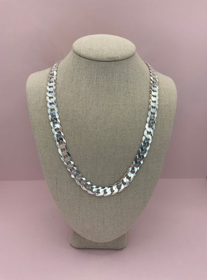 Cubana Chain Necklace Sterling Silver 925