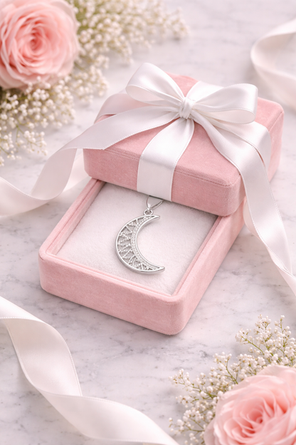Moon Pendant with CZ