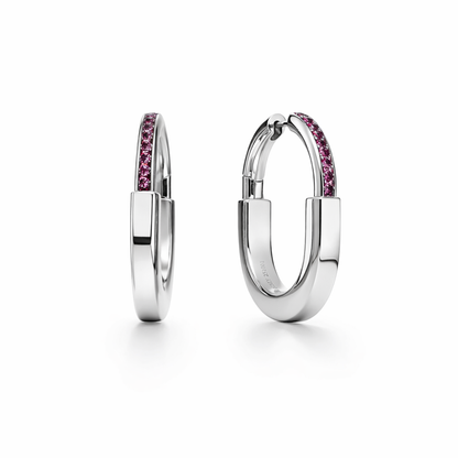 Rosé Glow Hoops – Sterling Silver 925 with Pink Zirconia (22mm)