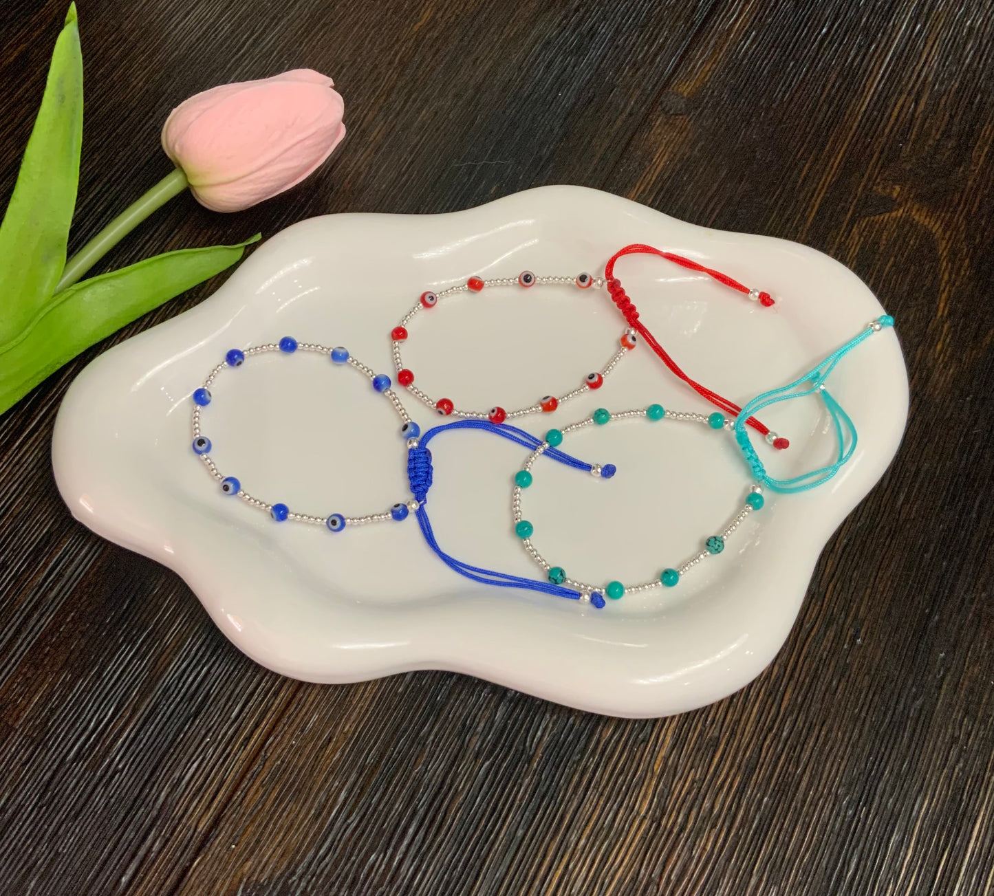 Evil Eye Bracelet Adjustable Sterling Silver 925