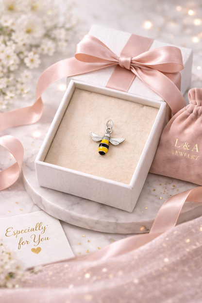 Bee Pendant Sterling Silver 925 -0.75”