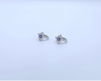 Evil Eye Hoop Earrings With Zc Sterling Silver 925