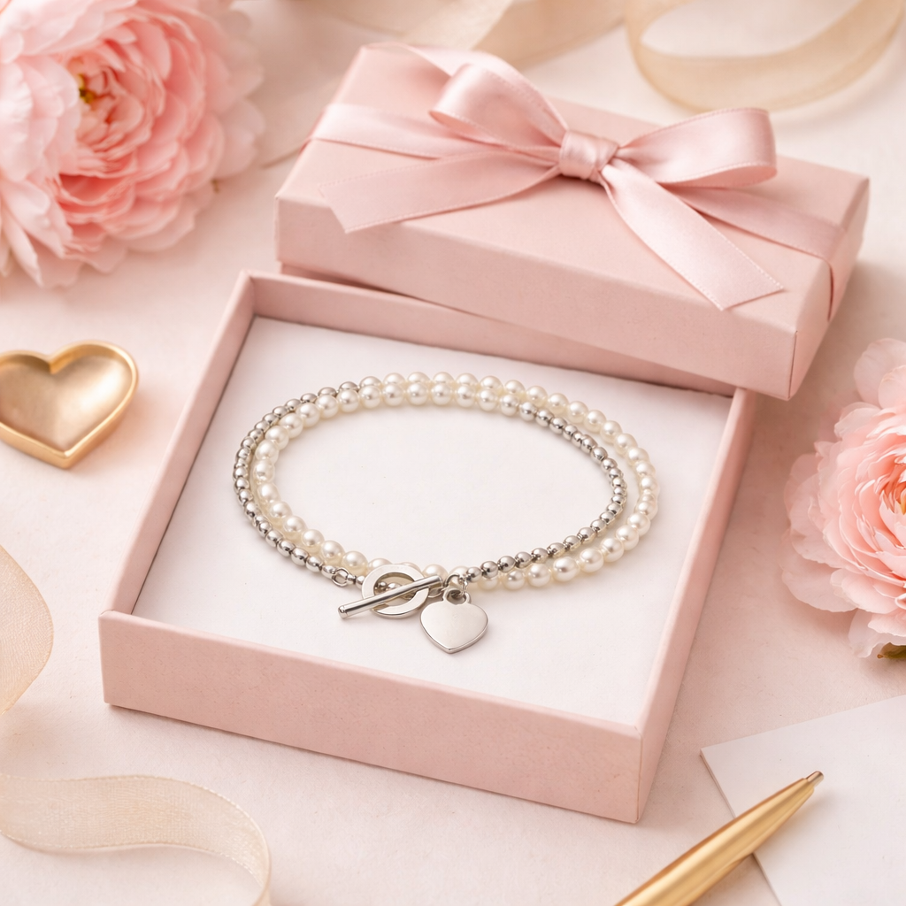 The Pearl Duo Bracelet 4mm - Sterling Silver 925