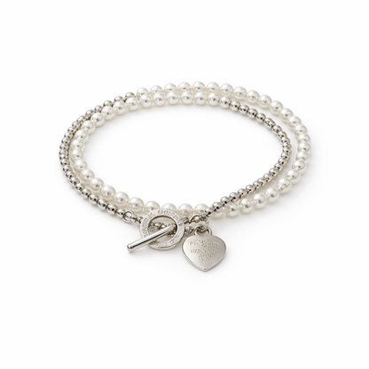 The Pearl Duo Bracelet 4mm - Sterling Silver 925