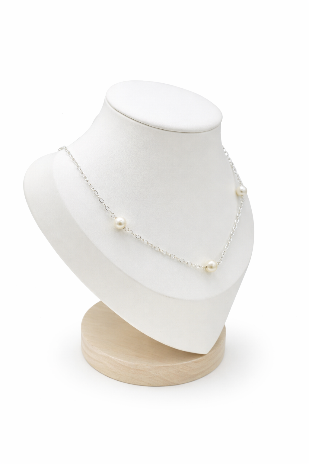 Triple Pearl  Necklace - Sterling Silver 925