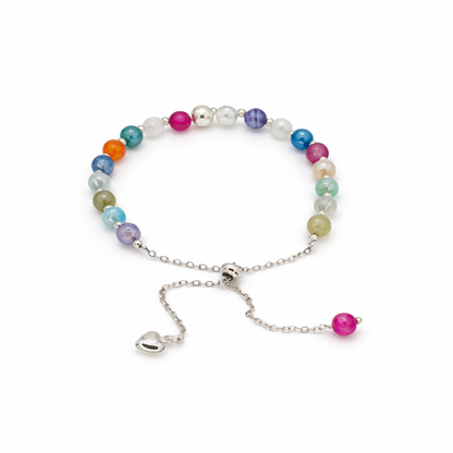 Aurora Gemstone Adjustable Bracelet -Sterling Silver 925