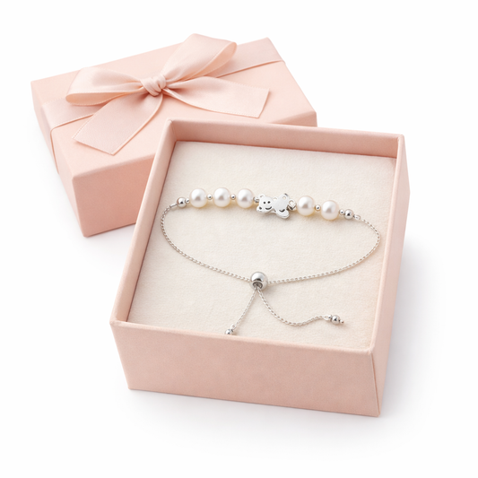 Teddy Pearl Bracelet - Sterling Silver 925- Adjustable