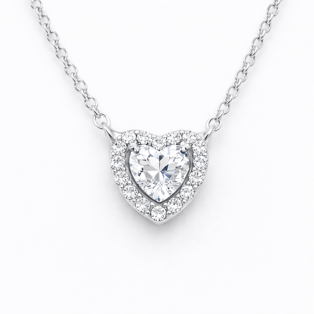 Forever Heart Necklace with Zc- Sterling Silver 925