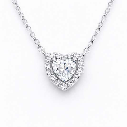 Forever Heart Necklace with Zc- Sterling Silver 925