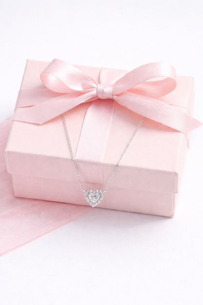 Forever Heart Necklace with Zc- Sterling Silver 925