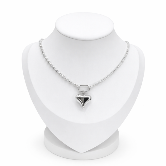 Amara Silver Heart Necklace