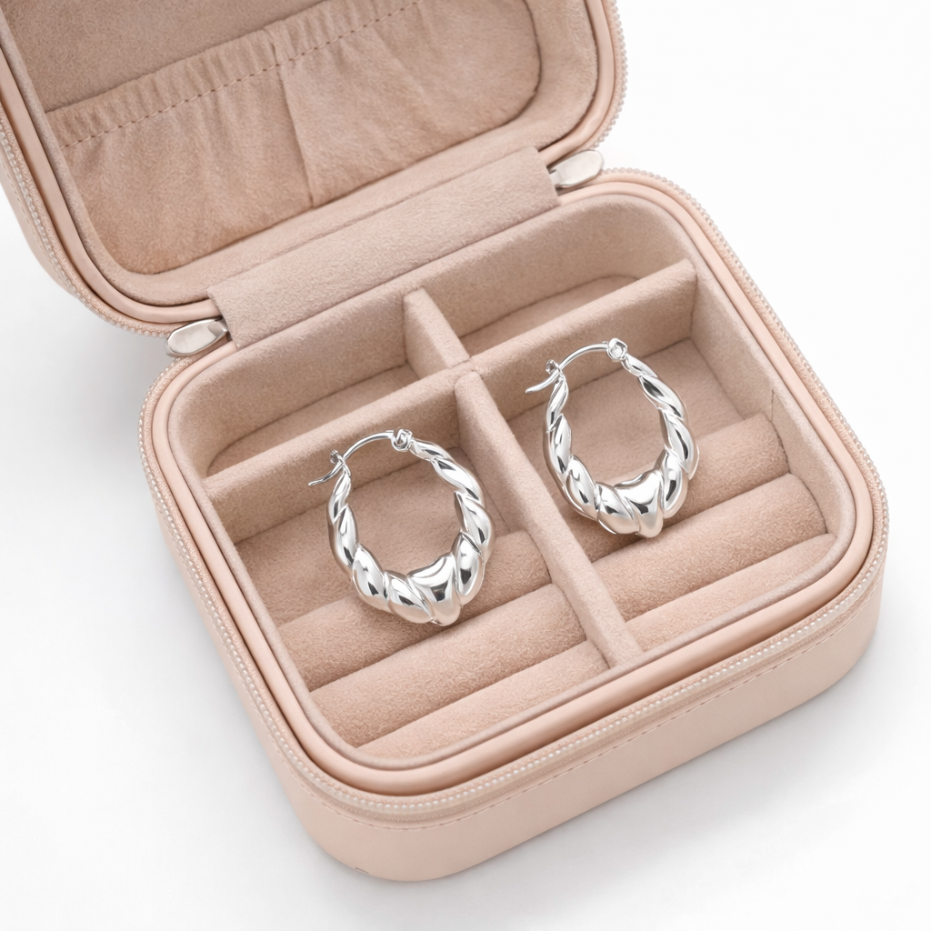 Lucy Hoop Earrings Sterling Silver 925 -25mm