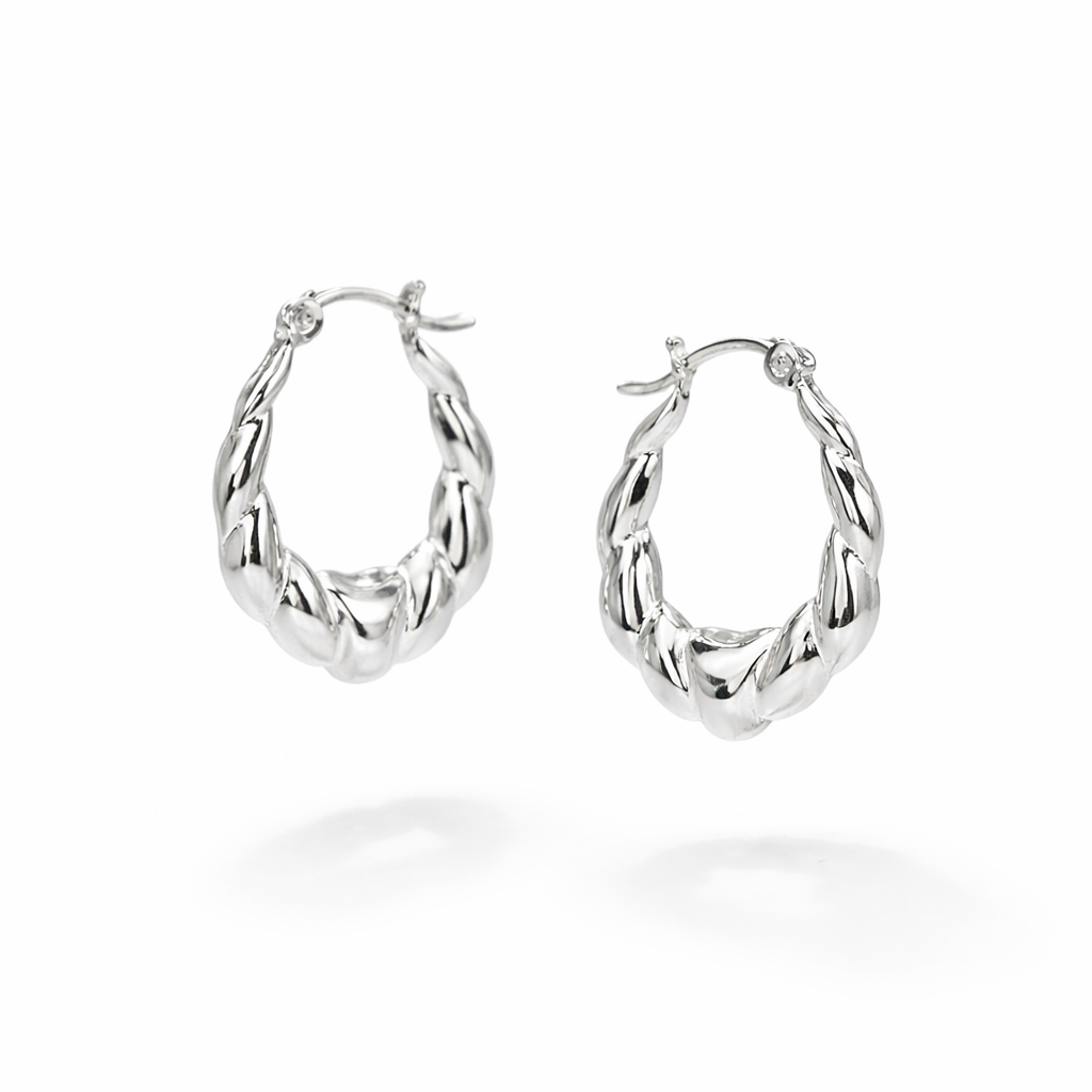 Lucy Hoop Earrings Sterling Silver 925 -25mm
